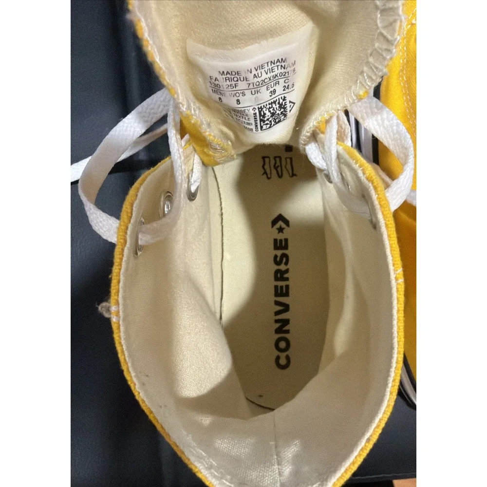 Converse Chuck Taylor All Star Yellow High Top Sneakers Women’s 8 - Picture 9 of 10